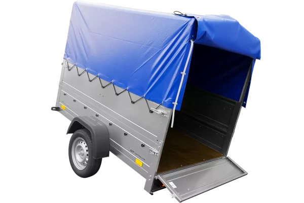 Remorque simple essieu 200x125 avec bâche haute, arceau, rehausses de ridelles et roue jockey - Garden Trailer 201 KIPP