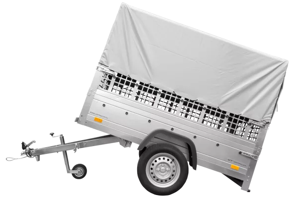 Remorque tôle Garden Trailer 200 KIPP 200x106 cm [avec rehausses grillagées, bâche haute et arceau]