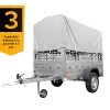 Remorque tôle Garden Trailer 200 KIPP 200x106 cm [avec rehausses grillagées, bâche haute et arceau]