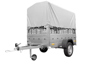 Remorque tôle Garden Trailer 200 KIPP 200x106 cm [avec rehausses grillagées, bâche haute et arceau]