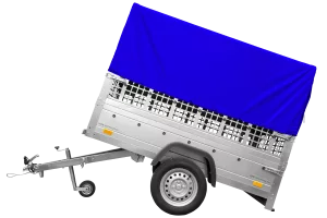 Remorque tôle non freinée Garden Trailer 200 KIPP 200x106 cm [avec rehausses grillagées, bâche haute et arceau]