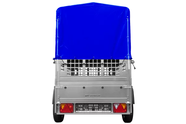 Remorque tôle non freinée Garden Trailer 200 KIPP 200x106 cm [avec rehausses grillagées, bâche haute et arceau]