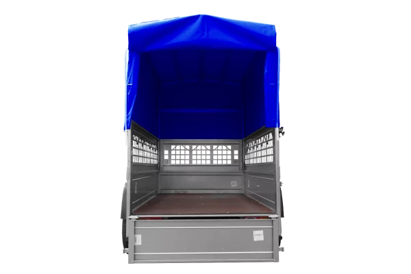 Remorque tôle non freinée Garden Trailer 200 KIPP 200x106 cm [avec rehausses grillagées, bâche haute et arceau]