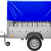 Remorque tôle non freinée Garden Trailer 200 KIPP 200x106 cm [avec rehausses grillagées, bâche haute et arceau]