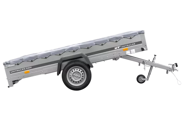 Remorque voiture 264x150 UNITRAILER GARDEN 265 KIPP avec châssis H-0 et bâche grise