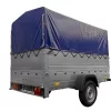 Remorque voiture sans frein 230 x 125 cm Garden Trailer 230 KIPP avec bâche haute, rehausses de ridelles et roue jockey