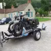 Remorque porte-moto abaissable et pliable 2 motos Cochet noir